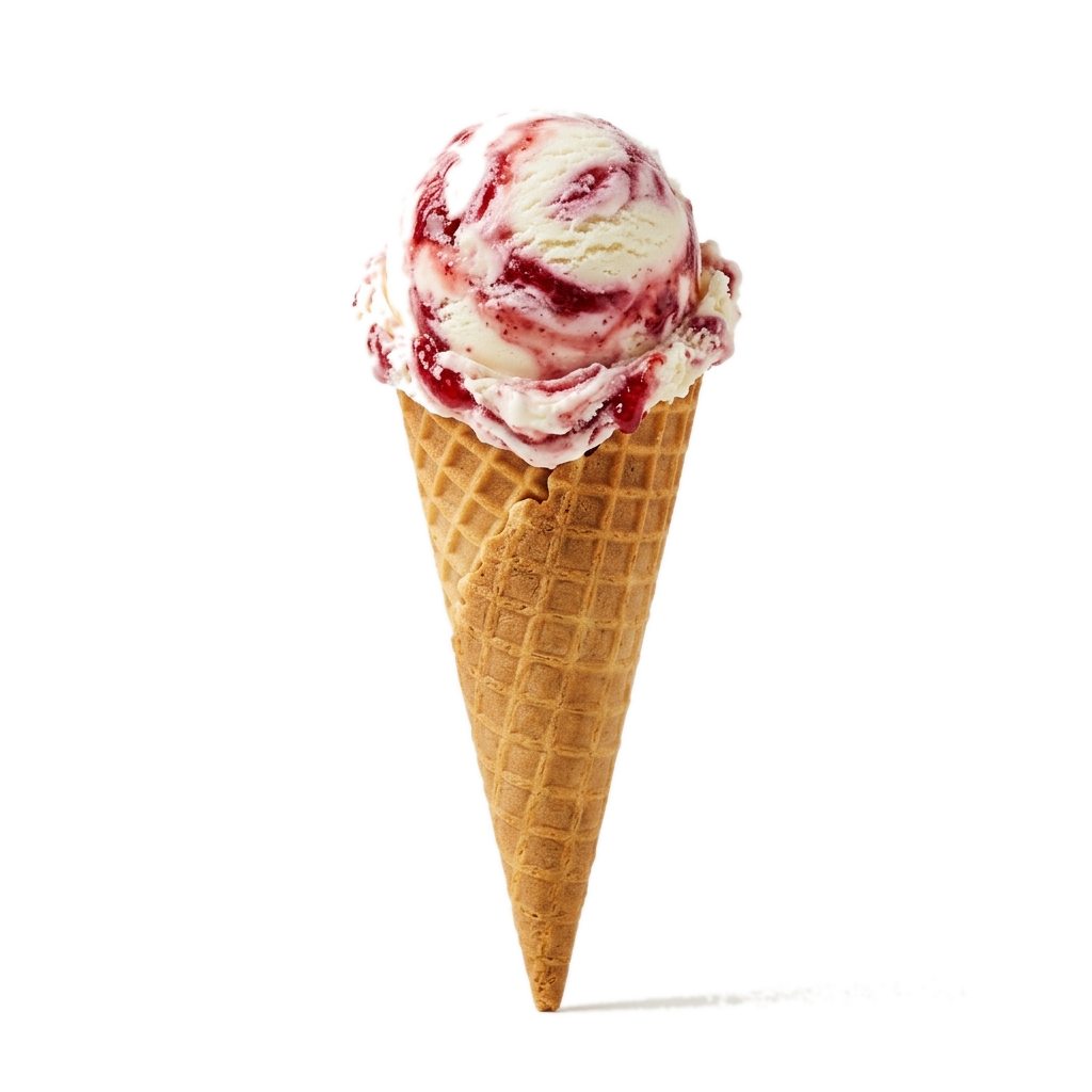 Berry Ripple Delight Ice Cream Cone